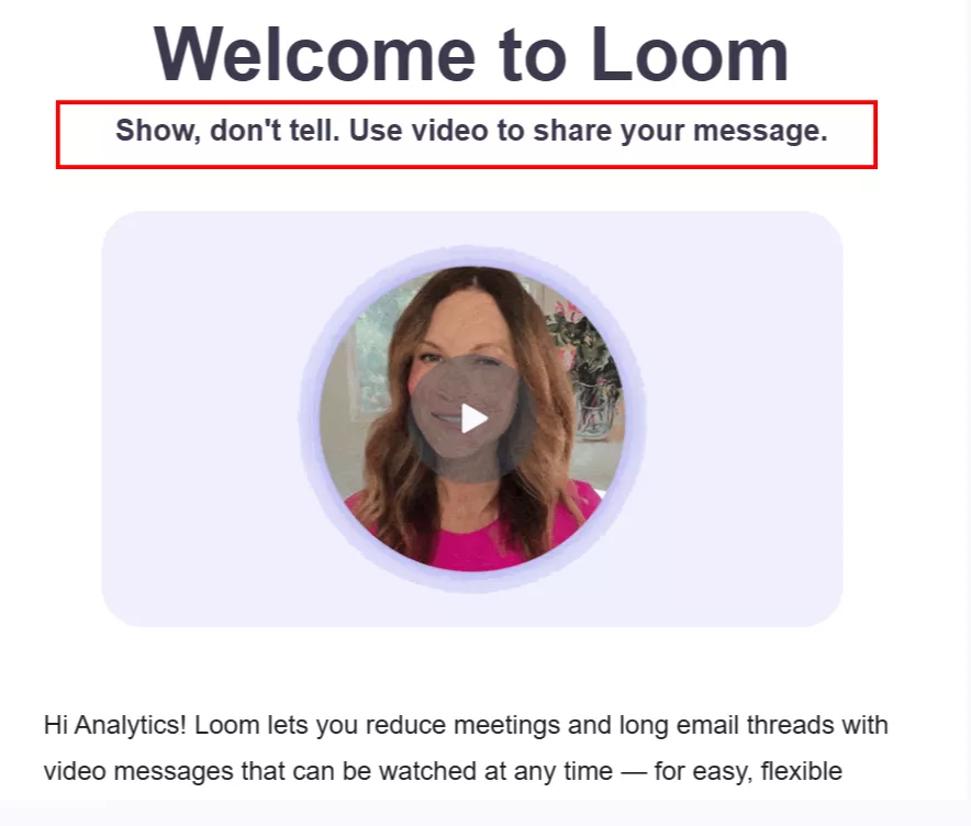 value proposition in the email