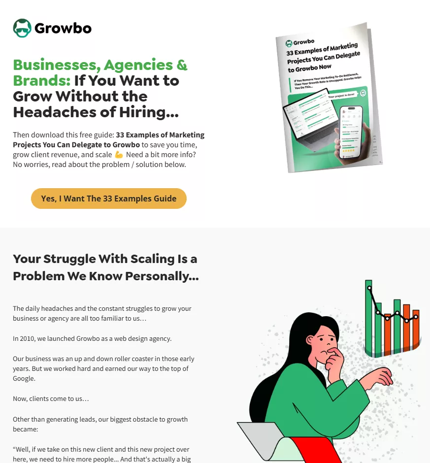 example of landing page