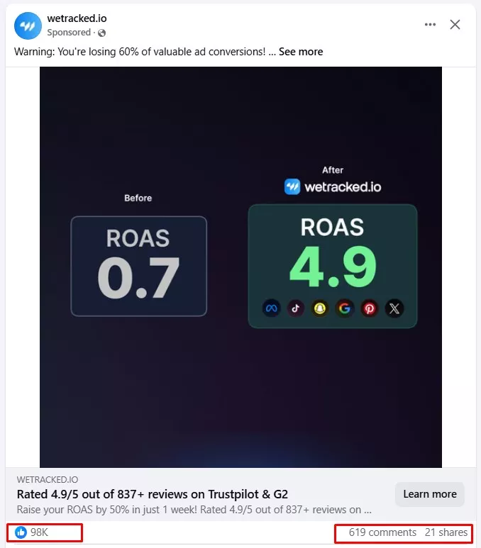 example of social media social proof