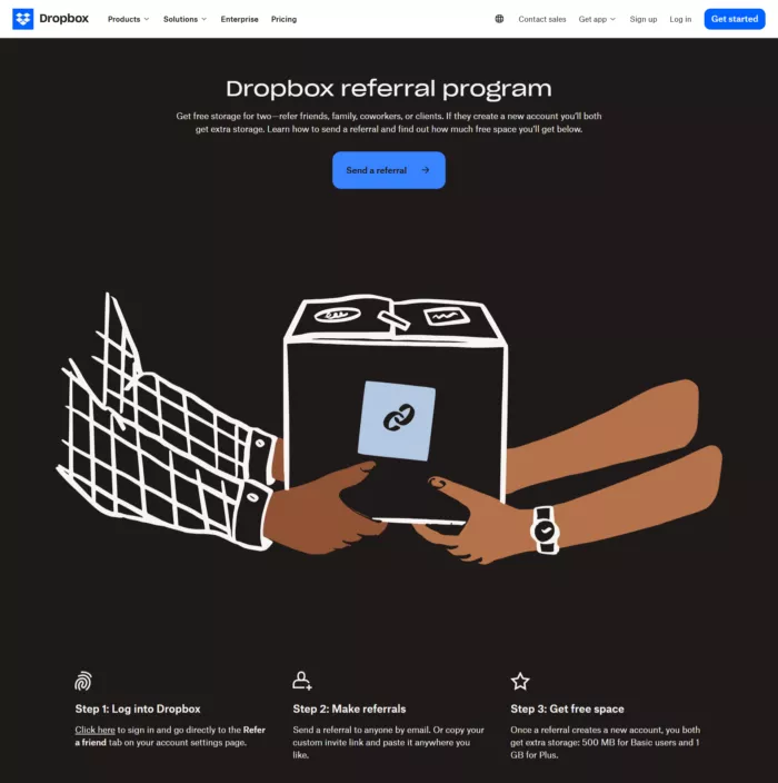 example of referrral page