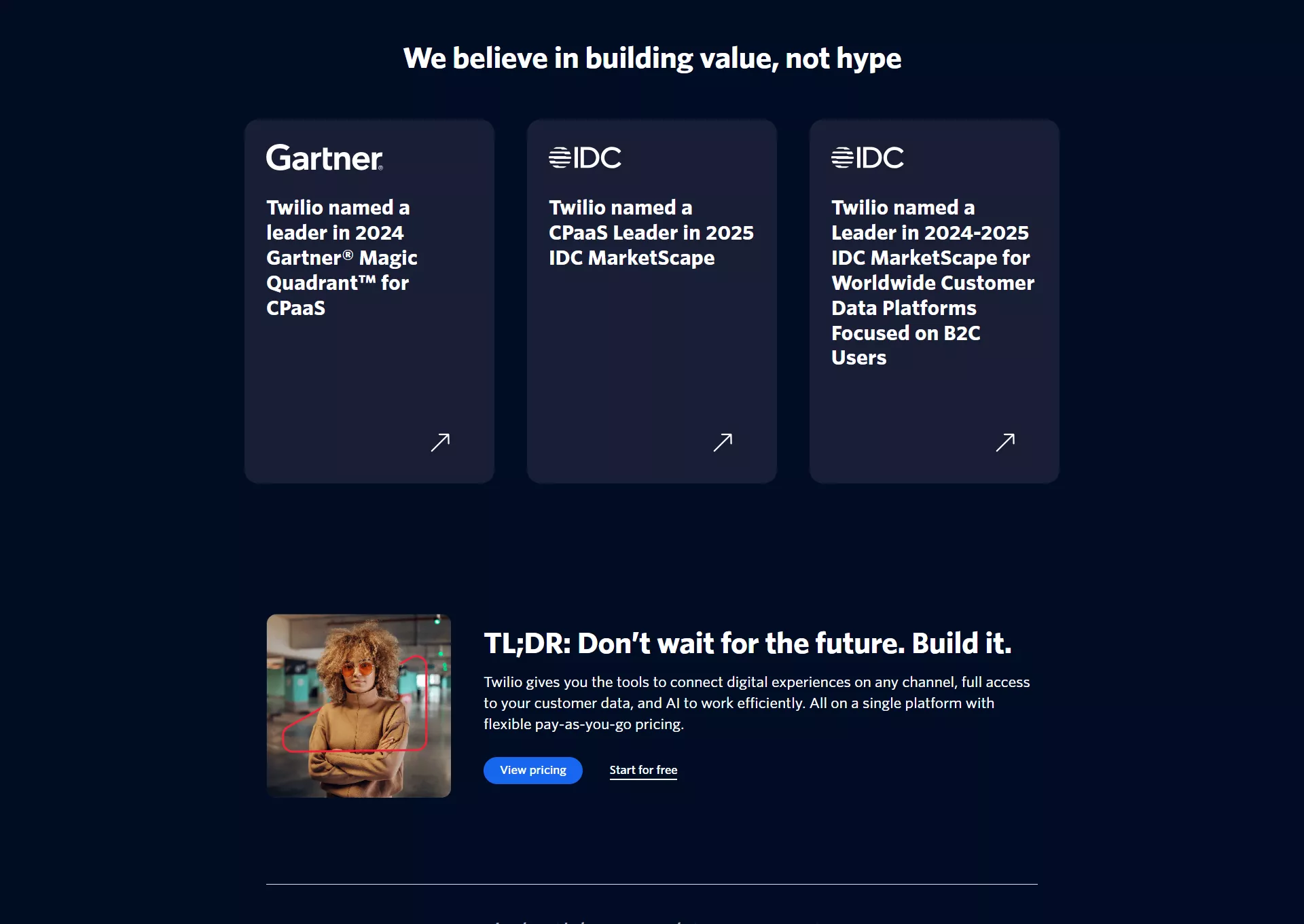 example of homepage - footer with different CTA