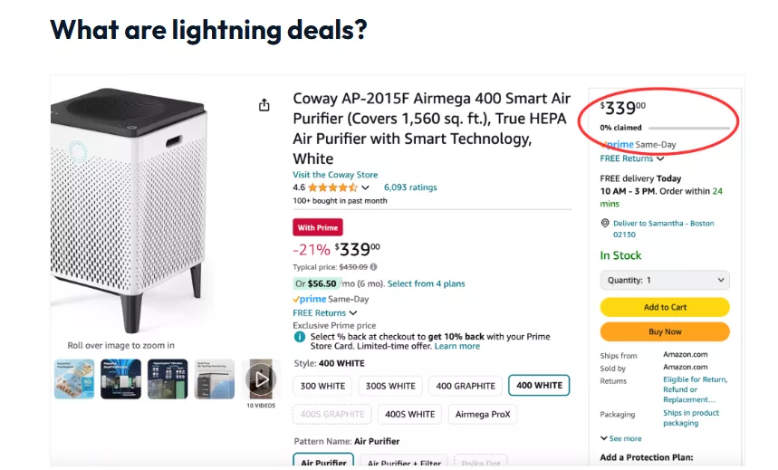 example of flash deal