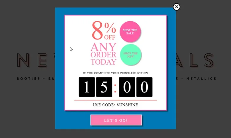 example of exit pop up