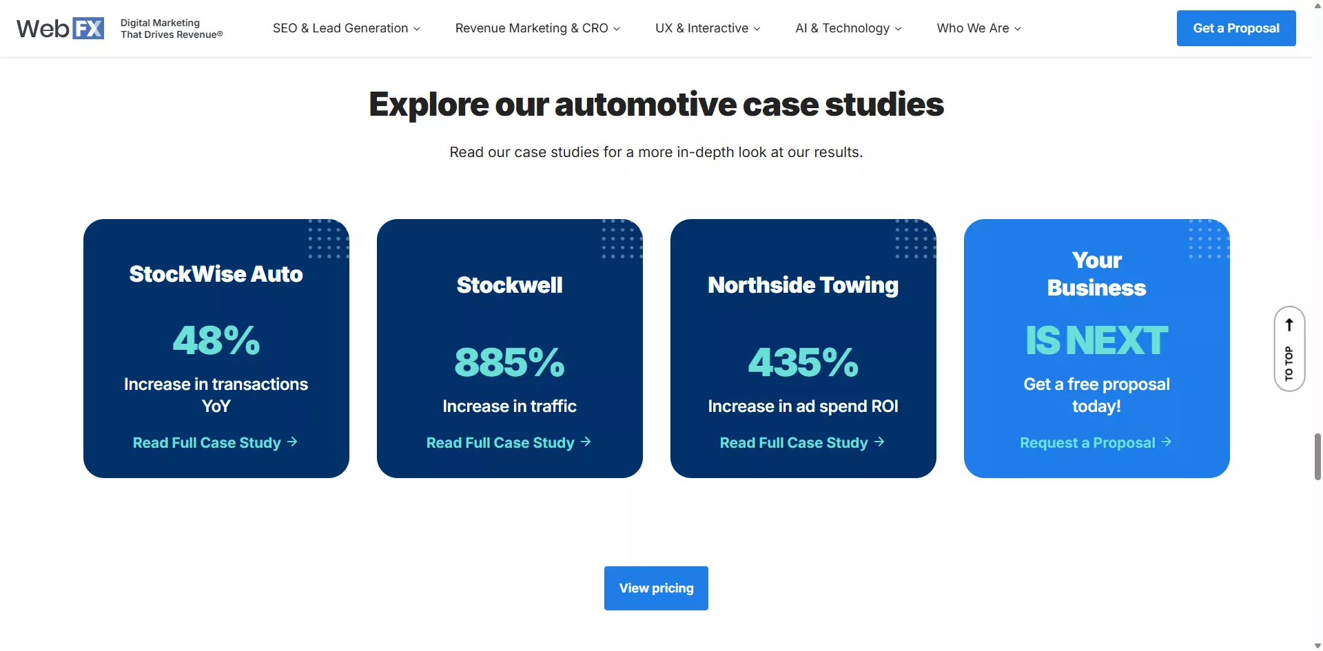 persuasion example dedicated social proof page for auto