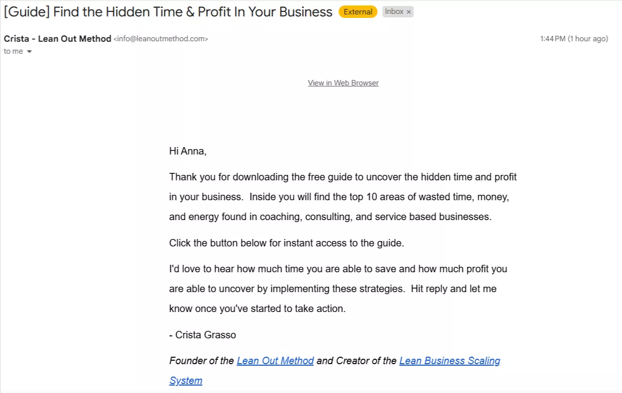 example of follow up email part 1