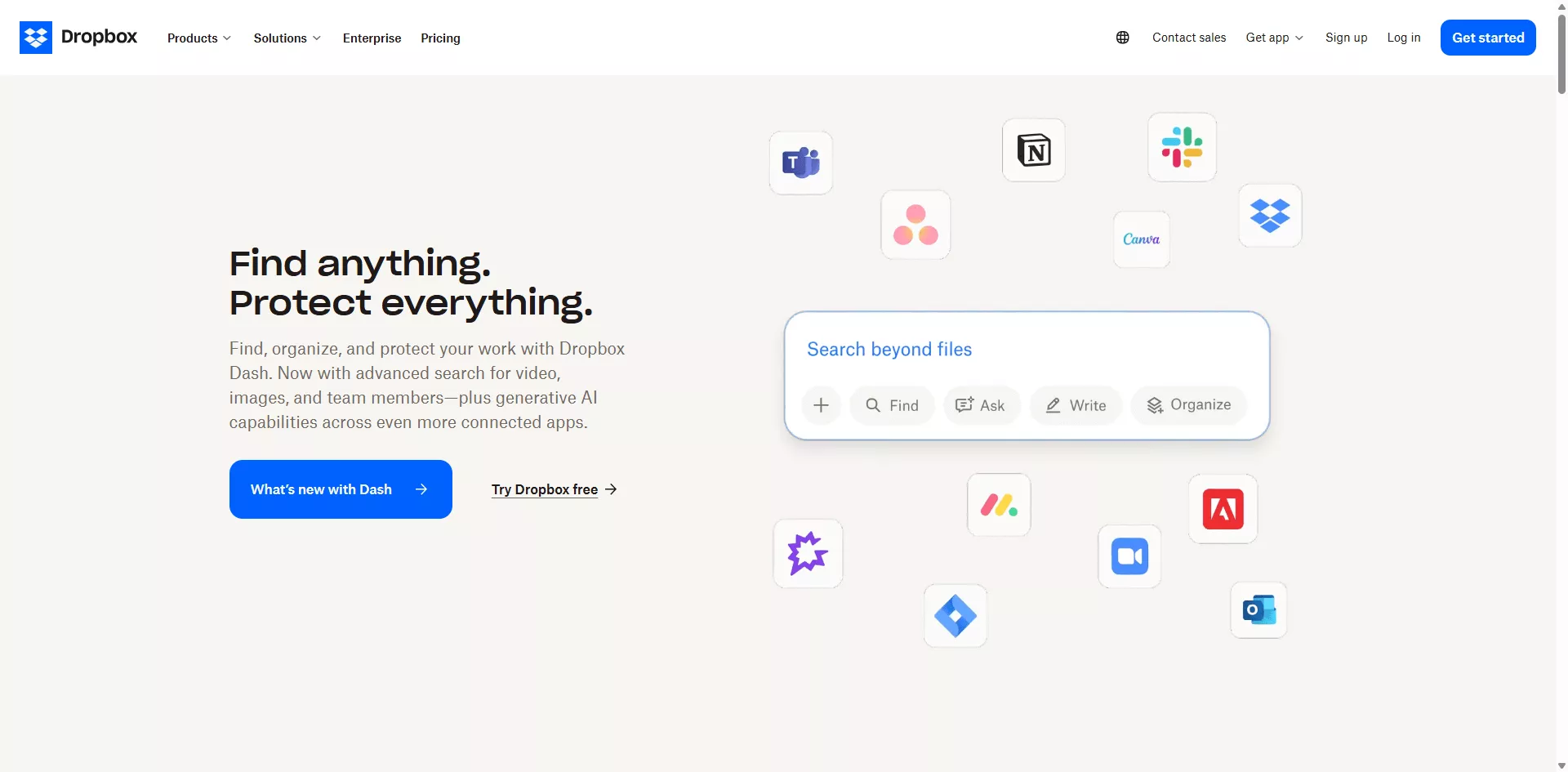 dropbox top of the fold