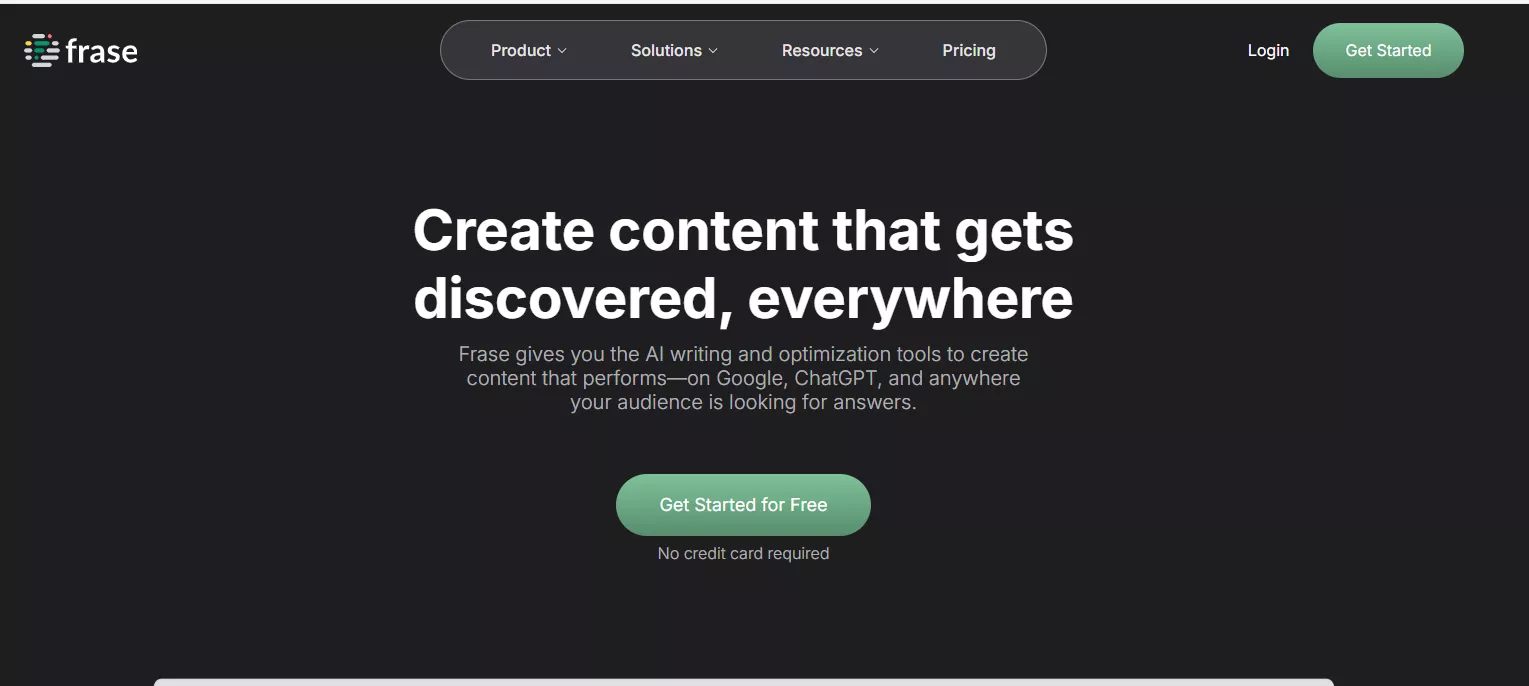 Website for Frase - Enhancing SEO Research and Content Suggestions with AI