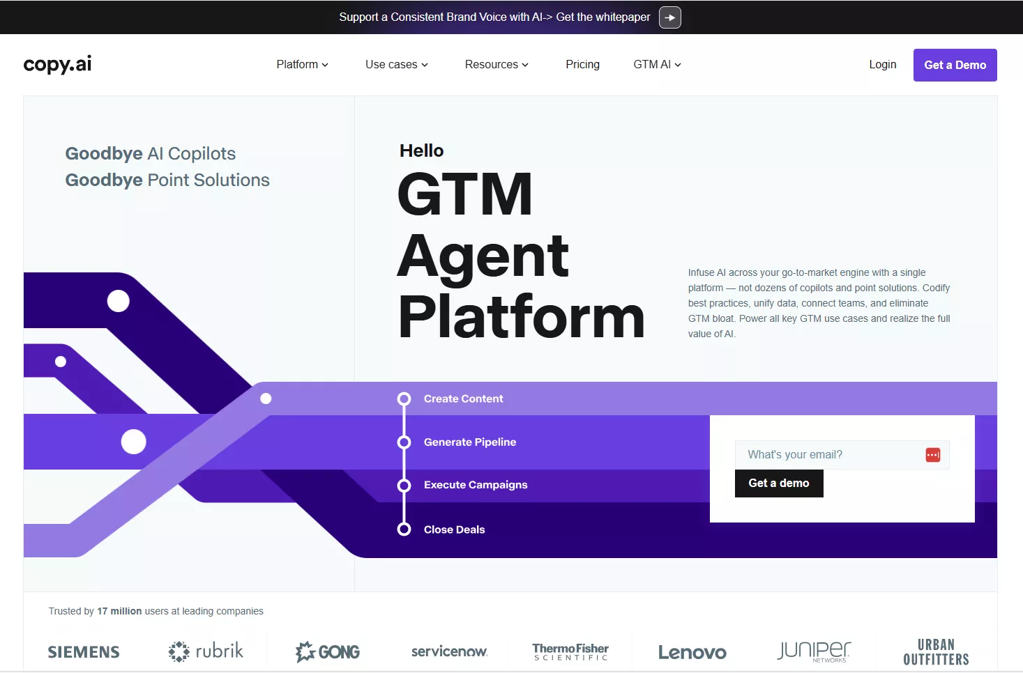 Website for Copy.AI - Accelerating Content Creation with AI Marketing Tools as a Capacity Multiplier
