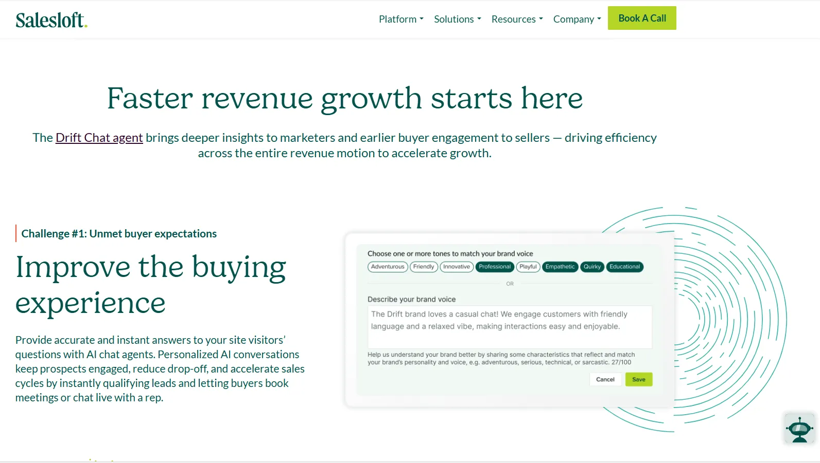salesloft.com/platform/drift - Drift AI Chatbots for Lead Capture and Customer Engagement