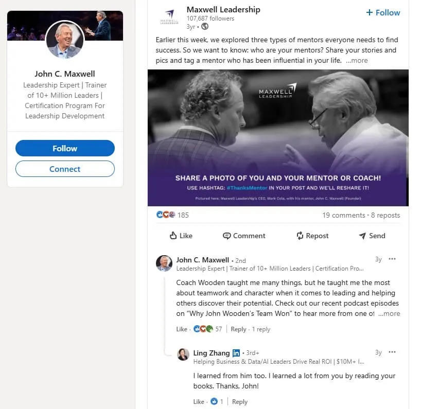 John C. Maxwell LinkedIn - Join and Comment in Groups to Expand Your Strategy Reach