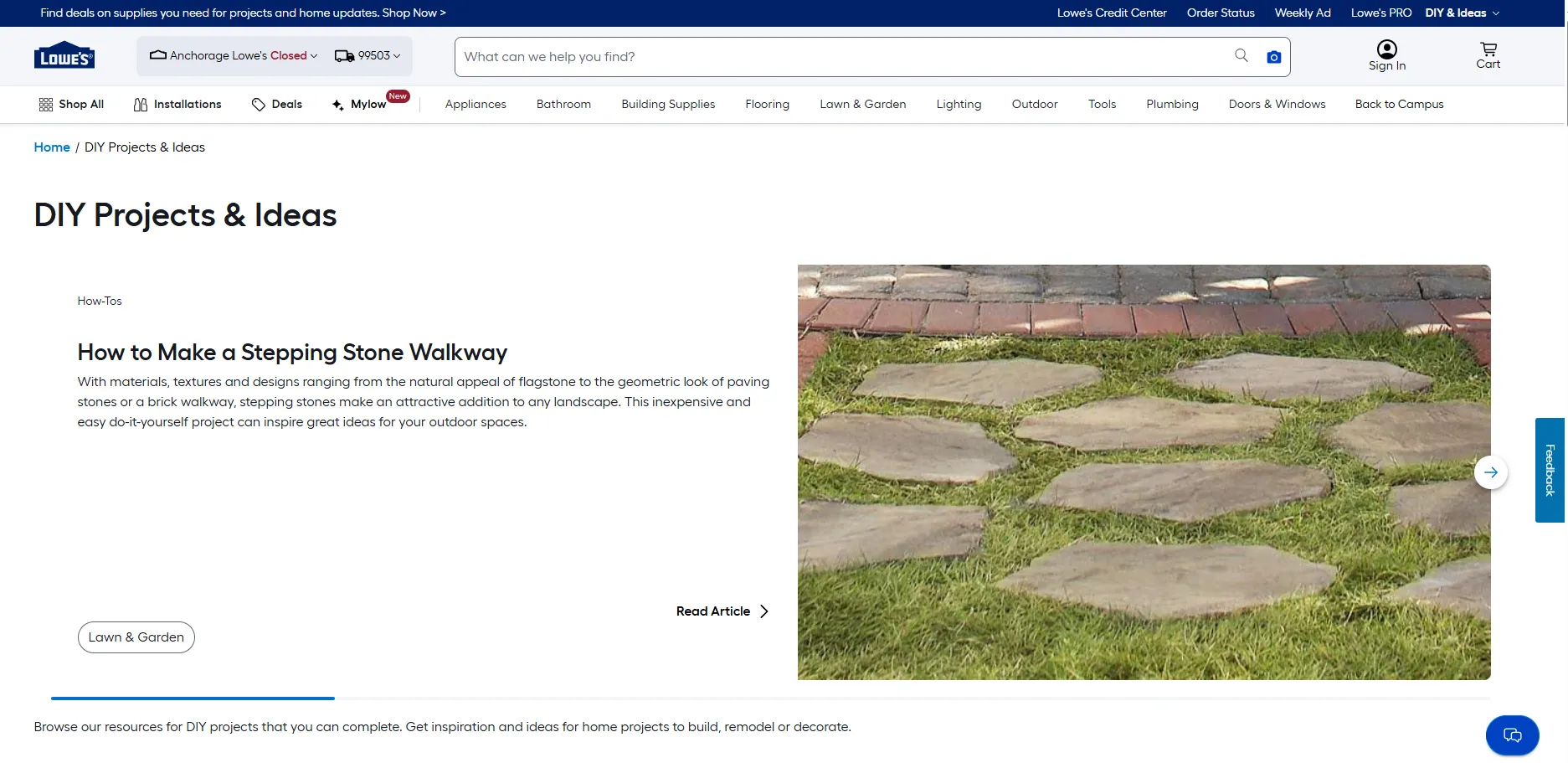 Lowe's DIY Projects & Ideas - How to Make a Stepping Stone Walkway