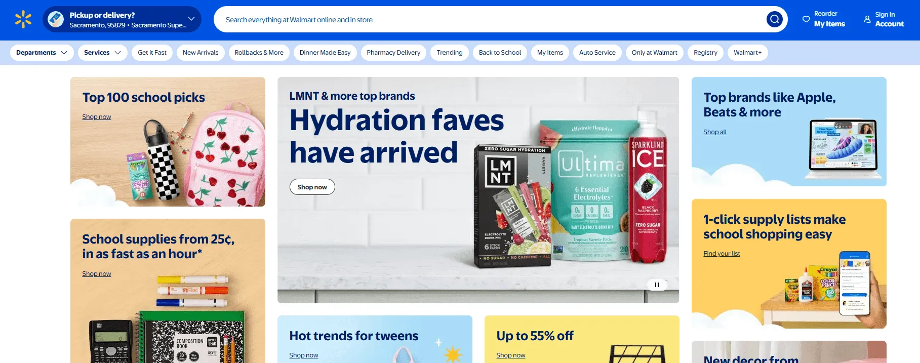 Walmart Home Webpage