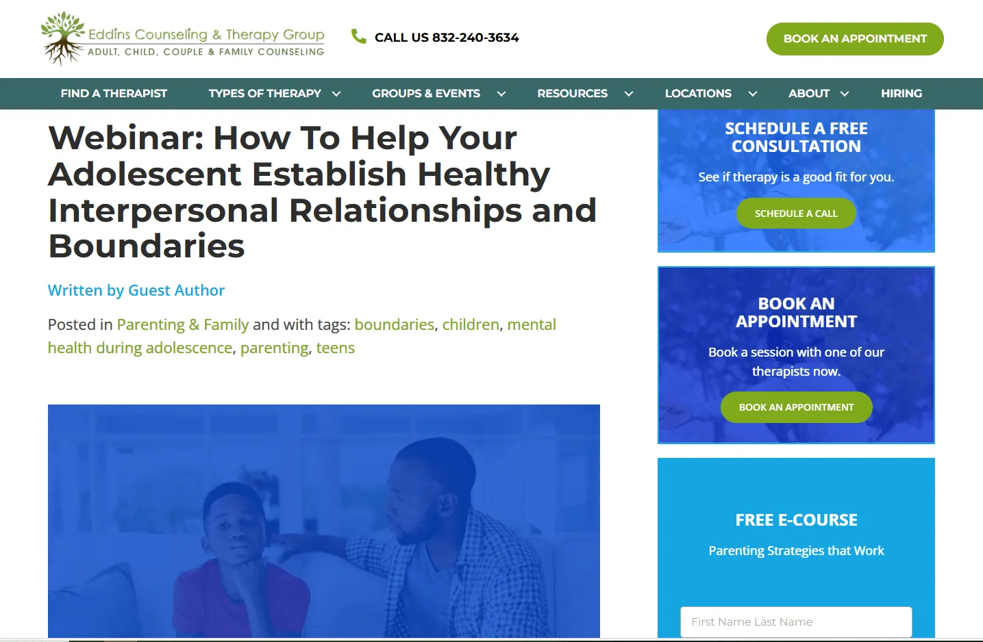 Webinar: How To Help Your Adolescent Establish Healthy Interpersonal Relationships and Boundaries