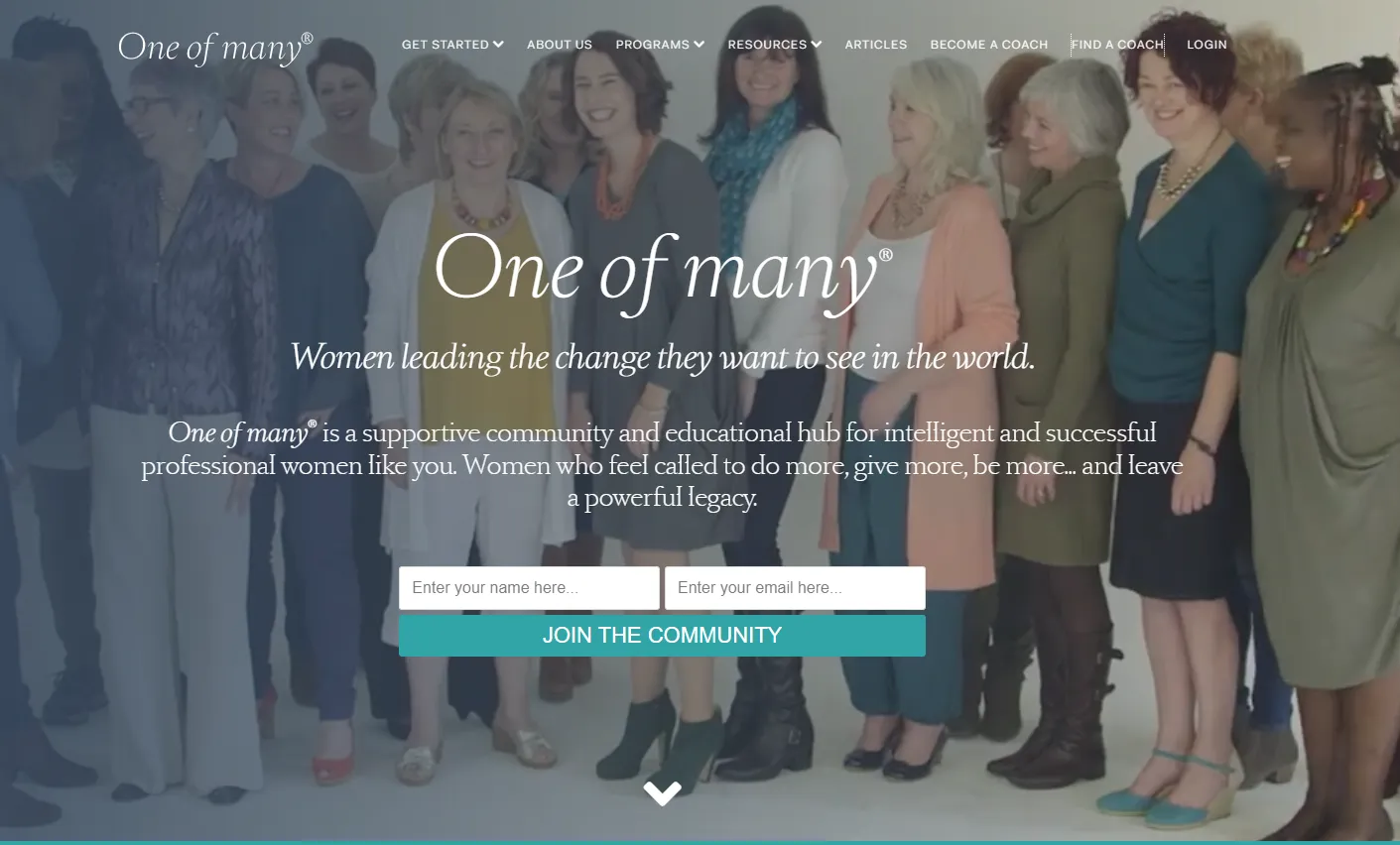 One Of Many Community Page