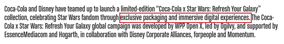 Coca-Cola's Starwars AR Packaging
