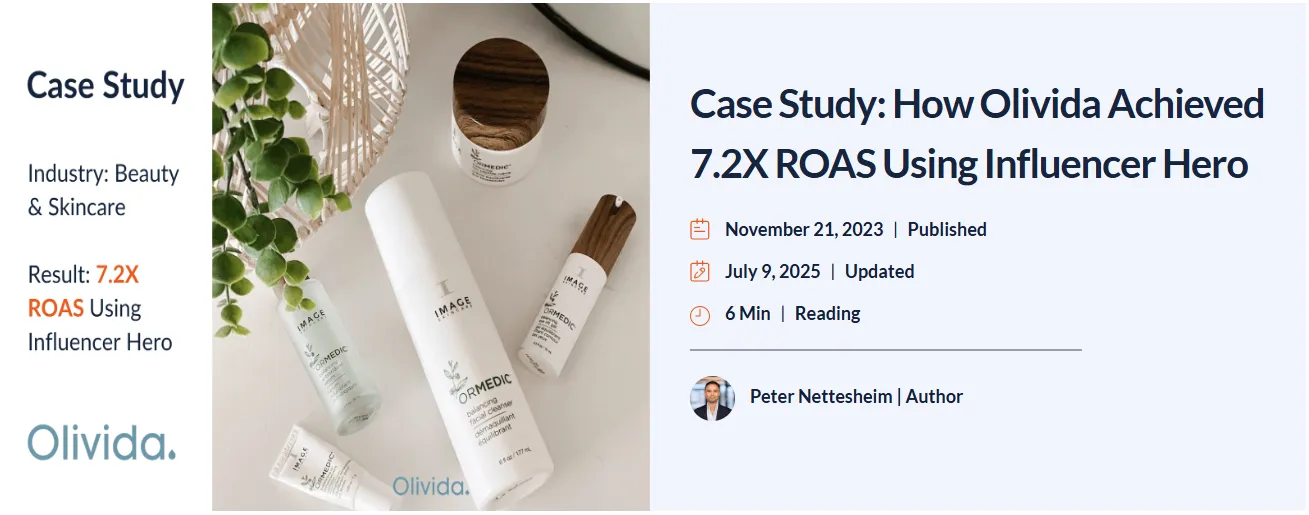 Olivida Case Study: 7.2X ROAS