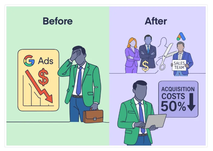 Cost Per Acquisition REsult: 50% lower acquisition cost