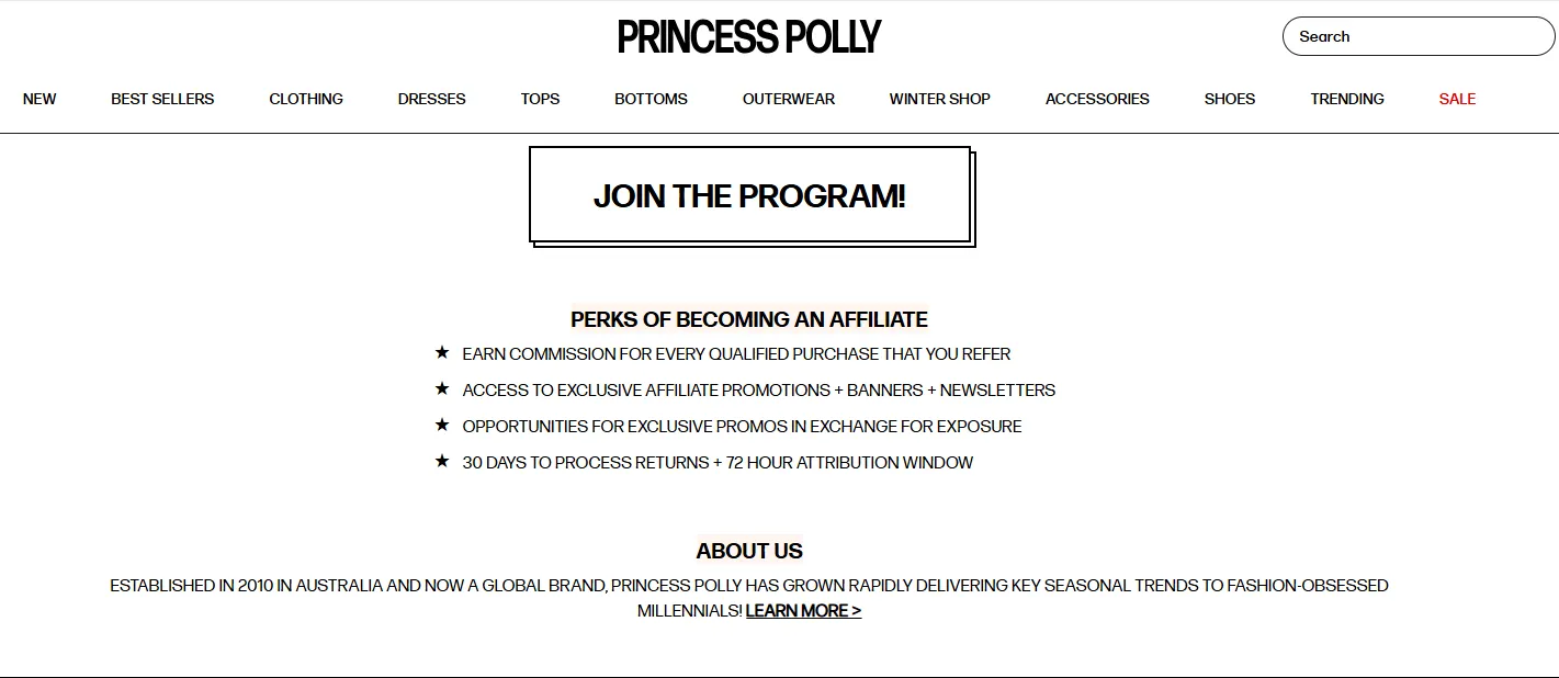 Princess Polly - Influencer Marketing for Ecommerce - Growbo