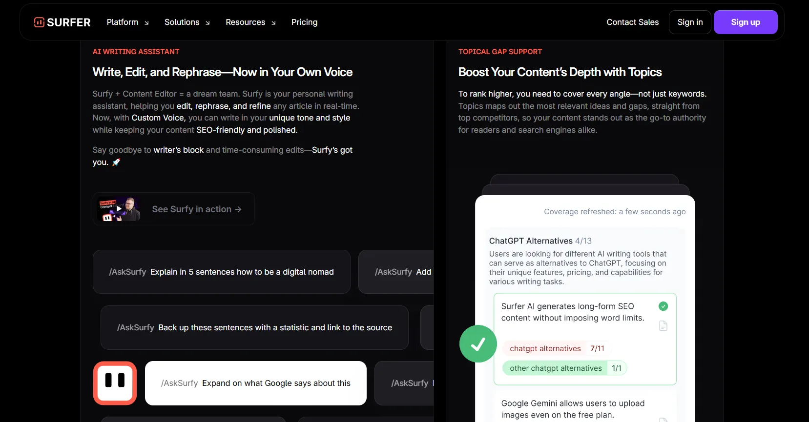 SurfSEO - Best AI Tools for Blog Articles - Growbo