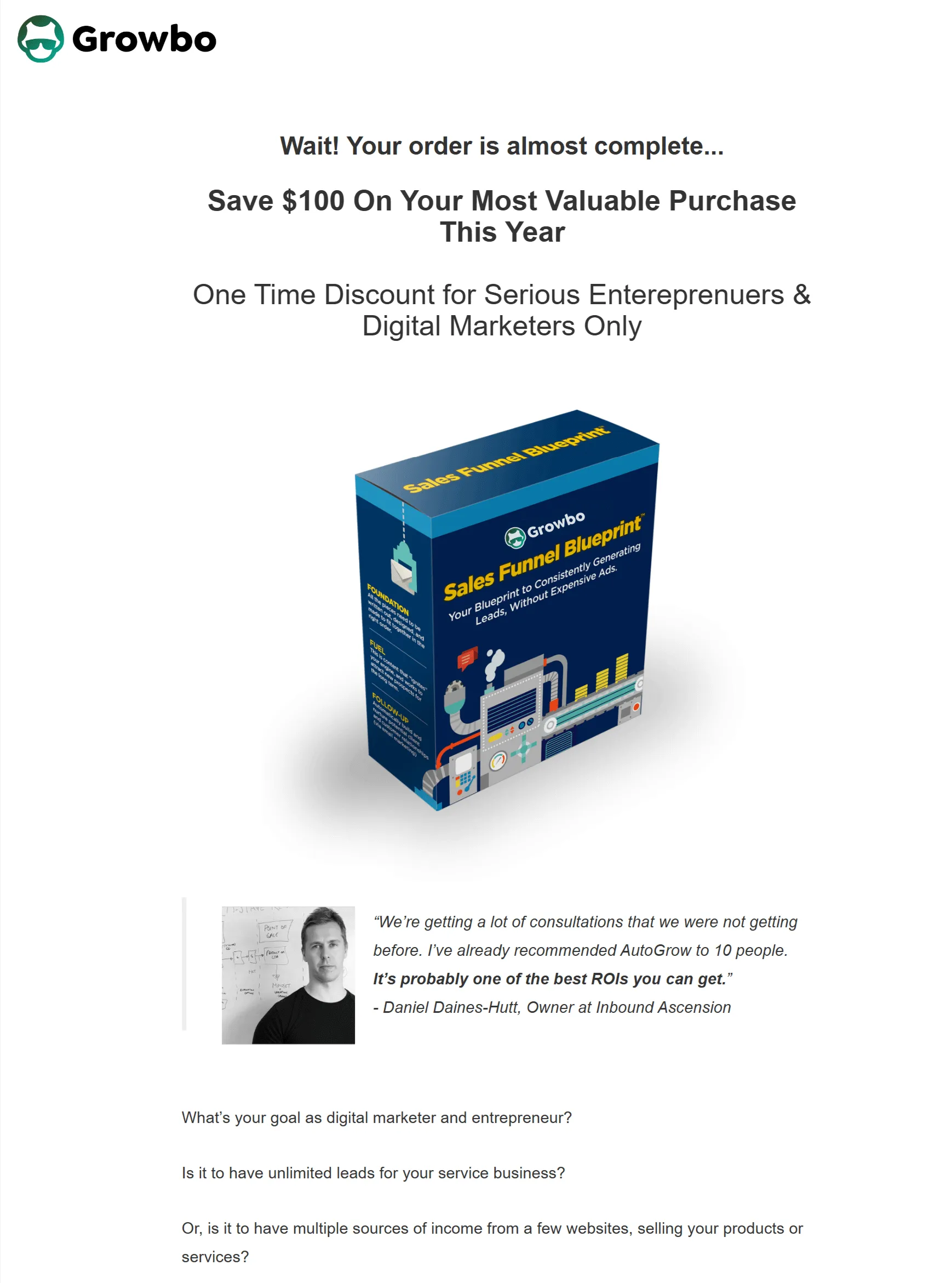 upsell sales funnel blueprint